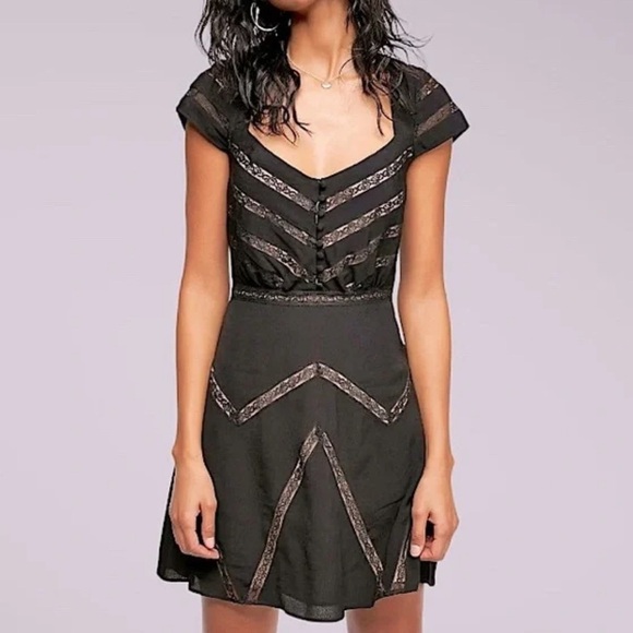 Free People Elle Mini Gothic Witchy Halloween Mini Dress 8 - Picture 1 of 11